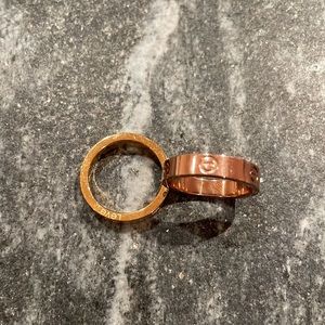 Set of 2 rings - gold & rose gold - size 5 - NWOT